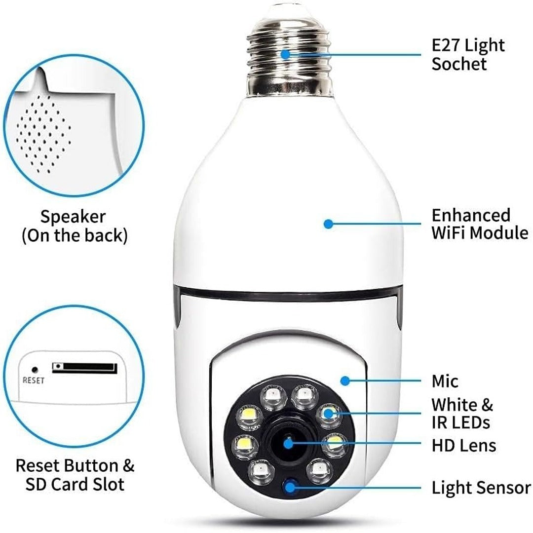 V380 Pro WiFi PTZ Bulb Camera