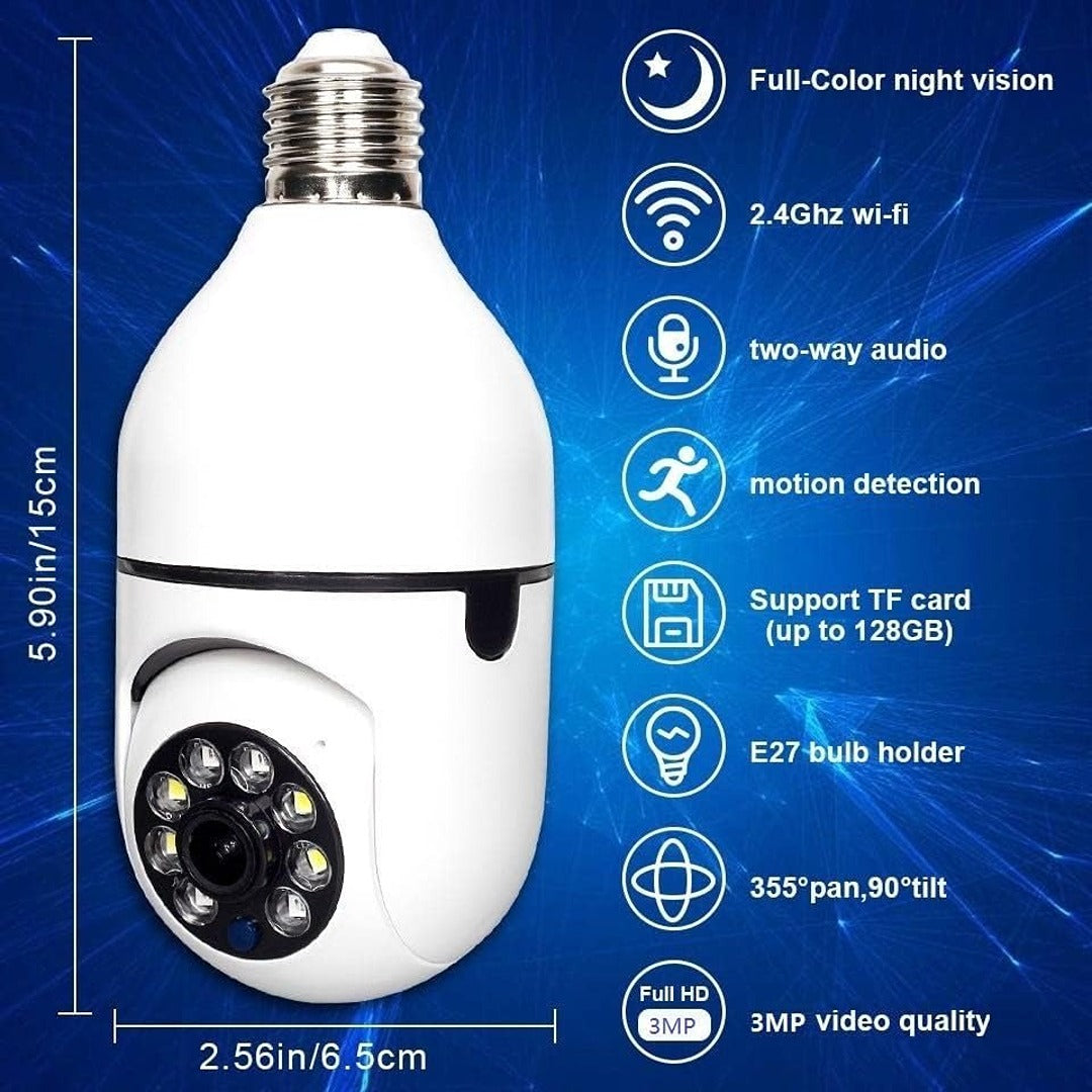 V380 Pro WiFi PTZ Bulb Camera