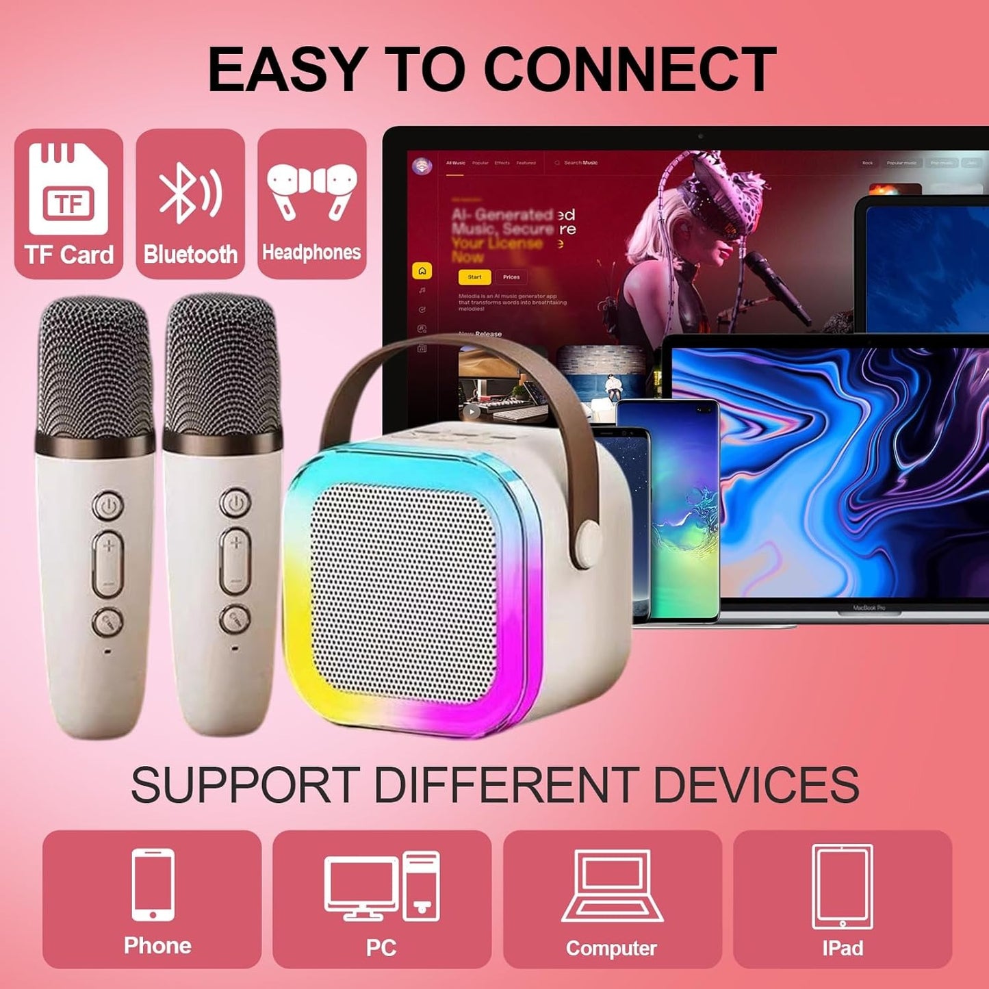 Wireless Portable Karaoke Bluetooth Speaker